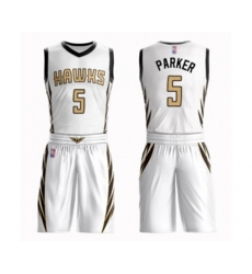 Atlanta Hawks #5 Jabari Parker Swingman White Basketball Suit Jersey - City Edition