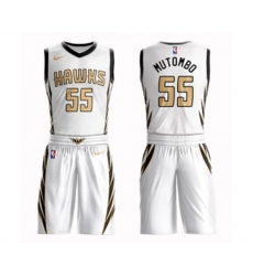 Atlanta Hawks #55 Dikembe Mutombo Swingman White Basketball Suit Jersey - City Edition