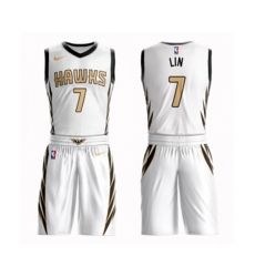 Atlanta Hawks #7 Jeremy Lin Authentic White Basketball Suit Jersey - City Edition