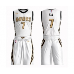 Atlanta Hawks #7 Jeremy Lin Swingman White Basketball Suit Jersey - City Edition Atlanta Hawks #7 Jeremy Lin Swingman White Basketball Suit Jersey - City Edition