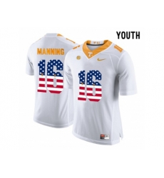 2016 US Flag Fashion 2016 Youth Tennessee Volunteers Peyton Manning #16 College Football Limited Jersey - White