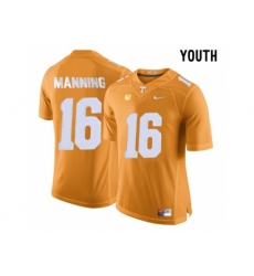 2016 Youth Tennessee Volunteers Peyton Manning #16 College Football Limited Jersey - Orange