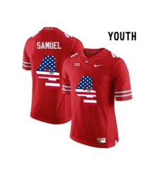 2016 US Flag Fashion Youth Ohio State Buckeyes Curtis Samuel #4 College Football Limited Jersey - Scarlet
