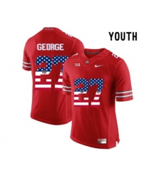2016 US Flag Fashion Youth Ohio State Buckeyes Eddie George #27 College Football Limited Jersey - Red
