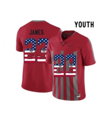 2016 US Flag Fashion Youth Ohio State Buckeyes Lebron James #23 College Football Alternate Elite Jersey - Scarlet