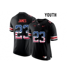 2016 US Flag Fashion Youth Ohio State Buckeyes Lebron James #23 College Football Limited Jersey - Blackout