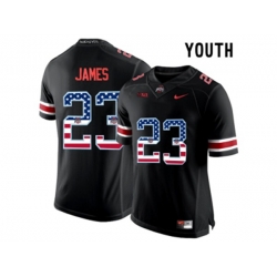 2016 US Flag Fashion Youth Ohio State Buckeyes Lebron James #23 College Football Limited Jersey - Blackout