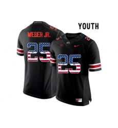 2016 US Flag Fashion Youth Ohio State Buckeyes Mike Weber Jr. #25 College Football Limited Jersey - Blackout