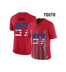 2016 US Flag Fashion Youth Ohio State Buckeyes Nick Bosa #97 College Football Alternate Elite Jersey - Scarlet