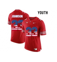 2016 US Flag Fashion Youth Ohio State Buckeyes Pete Johnson #33 College Football Limited Jersey - Scarlet