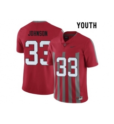 2016 Youth Ohio State Buckeyes Pete Johnson #33 College Football Alternate Elite Jersey - Scarlet