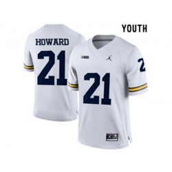 2016 Youth Jordan Brand Michigan Wolverines Desmond Howard #21 College Football Limited Jersey - White