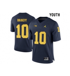 2016 Youth Jordan Brand Michigan Wolverines Tom Brady #10 College Football Limited Jersey - Navy Blue