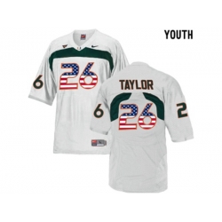 2016 US Flag Fashion Youth Miami Hurricanes Sean Taylor #26 College Football Jersey - White