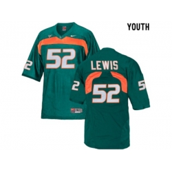 Youth Miami Hurricanes Ray Lewis #52 College Football Jersey - Green