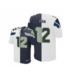 Seattle Seahawks 12th Fan Elite Navy White Split Fashion Football Jersey