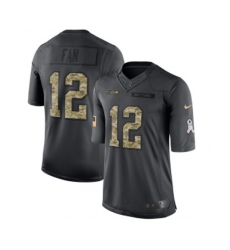 Seattle Seahawks 12th Fan Limited Black 2016 Salute to Service Football Jersey