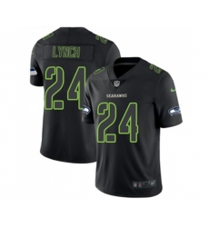 Seattle Seahawks #24 Marshawn Lynch Limited Black Rush Impact Football Jersey