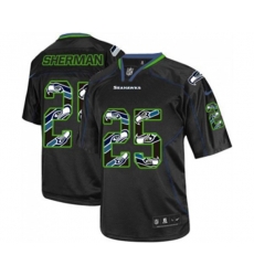Seattle Seahawks #25 Richard Sherman Elite New Lights Out Black Football Jersey