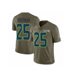 Seattle Seahawks #25 Richard Sherman Limited Olive 2017 Salute to Service NFL Jersey