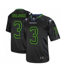 Seattle Seahawks #3 Russell Wilson Elite Lights Out Black Football Jersey