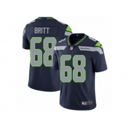 Seattle Seahawks #68 Justin Britt Vapor Untouchable Limited Steel Blue Team Color NFL Jersey