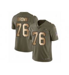 Seattle Seahawks #76 Duane Brown Limited Olive Gold 2017 Salute to Service NFL Jersey