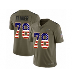Seattle Seahawks #78 D.J. Fluker Limited Olive USA Flag 2017 Salute to Service NFL Jersey