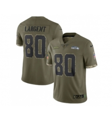 Seattle Seahawks #80 Steve Largent 2022 Olive Salute To Service Limited Stitched Jersey Seattle Seahawks #80 Steve Largent 2022 Olive Salute To Service Limited Stitched Jersey