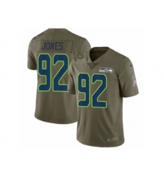 Seattle Seahawks #92 Nazair Jones Limited Olive 2017 Salute to Service NFL Jersey