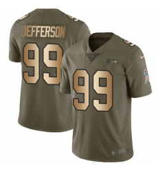 Seattle Seahawks #99 Quinton Jefferson Limited Olive Gold 2017 Salute to Service NFL Jersey