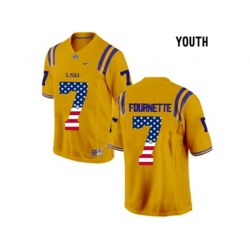 2016 US Flag Fashion 2016 Youth LSU Tigers Leonard Fournette #7 College Football Limited Jersey - Gold 2016 US Flag Fashion 2016 Youth LSU Tigers Leonard Fournette #7 College Football Limited Jersey - Gold