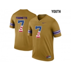 2016 US Flag Fashion 2016 Youth LSU Tigers Leonard Fournette #7 College Football Limited Legand Jersey - Gridiron Gold 2016 US Flag Fashion 2016 Youth LSU Tigers Leonard Fournette #7 College Football Limited Legand Jersey - Gridiron Gold