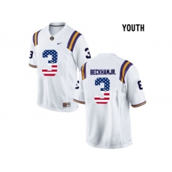 2016 US Flag Fashion 2016 Youth LSU Tigers Odell Beckham Jr. #3 College Football Limited Jersey - White 2016 US Flag Fashion 2016 Youth LSU Tigers Odell Beckham Jr. #3 College Football Limited Jersey - White