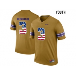 2016 US Flag Fashion 2016 Youth LSU Tigers Odell Beckham Jr. #3 College Football Limited Throwback Legand Jersey - Gridiron Gold 2016 US Flag Fashion 2016 Youth LSU Tigers Odell Beckham Jr. #3 College Football Limited Throwback Legand Jersey - Gridiron Gold