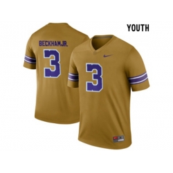 2016 Youth LSU Tigers Odell Beckham Jr. #3 College Football Limited Throwback Legand Jersey - Gridiron Gold 2016 Youth LSU Tigers Odell Beckham Jr. #3 College Football Limited Throwback Legand Jersey - Gridiron Gold