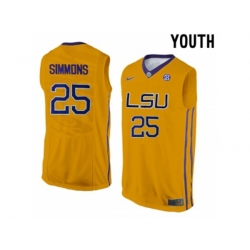 Youth LSU Tigers Ben Simmons #25 College Basketball Elite Jersey - Gold Youth LSU Tigers Ben Simmons #25 College Basketball Elite Jersey - Gold