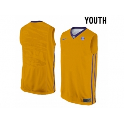 Youth LSU Tigers Blank College Basketball Elite Jersey - Gold Youth LSU Tigers Blank College Basketball Elite Jersey - Gold