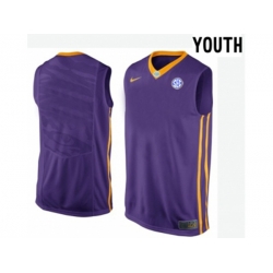 Youth LSU Tigers Blank College Basketball Elite Jersey - Purple Youth LSU Tigers Blank College Basketball Elite Jersey - Purple