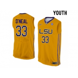Youth LSU Tigers Shaquille ONeal #33 College Basketball Elite Jersey - Gold Youth LSU Tigers Shaquille ONeal #33 College Basketball Elite Jersey - Gold