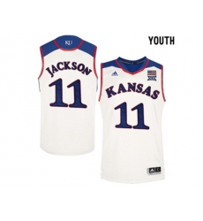 2016 Youth Kansas Jayhawks Josh Jackson #11 College Basketball Authentic Jersey - White