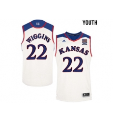 Youth Kansas Jayhawks Andrew Wiggins #22 College Basketball Authentic Jersey - White