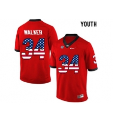 2016 US Flag Fashion-Youth Georgia Bulldogs Herchel Walker #34 College Football Limited Jerseys - Red