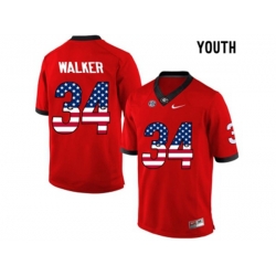 2016 US Flag Fashion-Youth Georgia Bulldogs Herchel Walker #34 College Football Limited Jerseys - Red