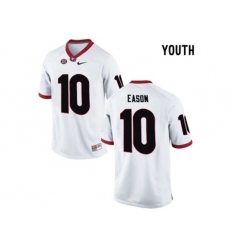Youth Georgia Bulldogs Jacob Eason #10 College Football Limited Jerseys - White
