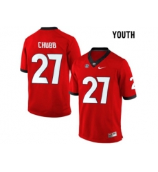 Youth Georgia Bulldogs Nick Chubb #27 College Football Limited Jerseys - Red
