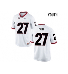 Youth Georgia Bulldogs Nick Chubb #27 College Football Limited Jerseys - White