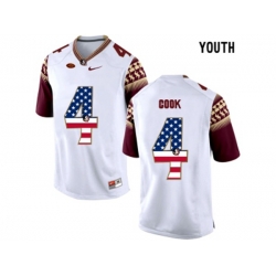 2016 US Flag Fashion-2016 Youth Florida State Seminoles Dalvin Cook #4 College Football Limited Jersey - White 2016 US Flag Fashion-2016 Youth Florida State Seminoles Dalvin Cook #4 College Football Limited Jersey - White