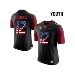 2016 US Flag Fashion-2016 Youth Florida State Seminoles Deondre Francois #12 College Football Jersey - Black 2016 US Flag Fashion-2016 Youth Florida State Seminoles Deondre Francois #12 College Football Jersey - Black