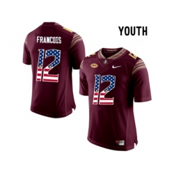 2016 US Flag Fashion-2016 Youth Florida State Seminoles Deondre Francois #12 College Football Jersey - Red 2016 US Flag Fashion-2016 Youth Florida State Seminoles Deondre Francois #12 College Football Jersey - Red